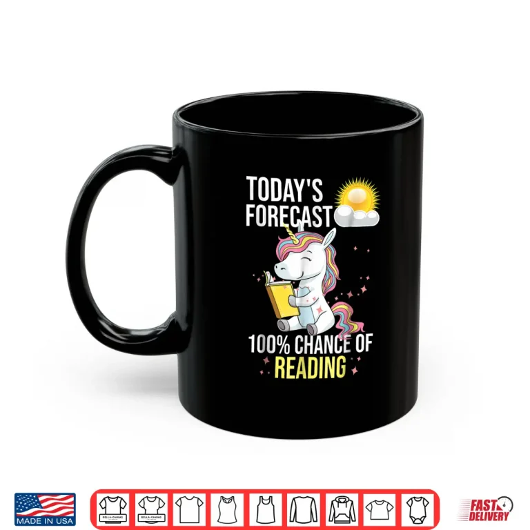 Mug 100 Chance Of Reading Shirt Funny Book Lover Unicorn
