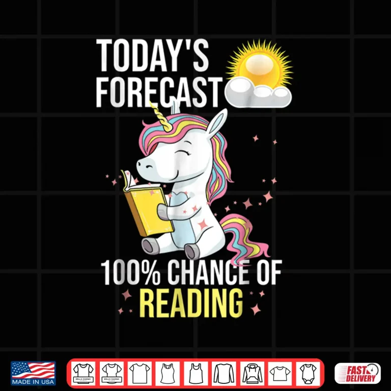 Design 100 Chance Of Reading Shirt Funny Book Lover Unicorn