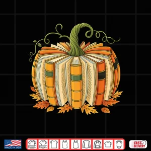 Design Fall Book Pumpkin Librarians Bookworm Teachers Students Shirt