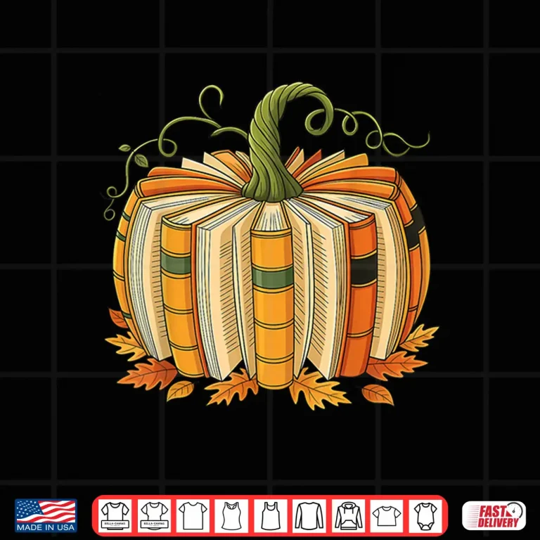 Design Fall Book Pumpkin Librarians Bookworm Teachers Students Shirt