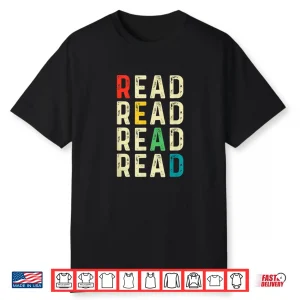 Read Read Read Book Lovers Librarian Reading Vintage Style Shirt