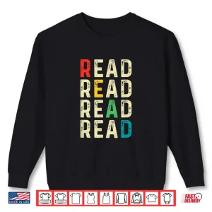 Sweatshirt Read Read Read Book Lovers Librarian Reading Vintage Style Shirt