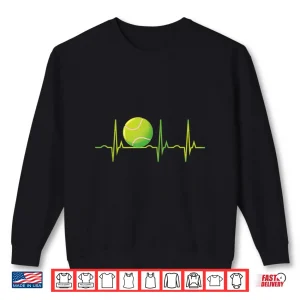 Sweatshirt Funny Tennis Heartbeat For Players Coaches Gift Men Women Shirt