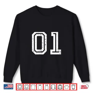 Sweatshirt Athletic Sports Jersey Number 1 On Back For Athlete Graphic Shirt