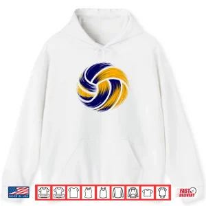 Hoodie Blue Golden Yellow Volleyball Team Players Coaches And Fans Shirt