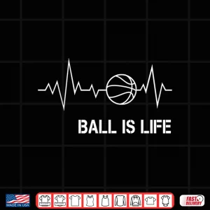 Design Basketball Heartbeat Big Ball Is Life Baller Clip Art Coach Shirt