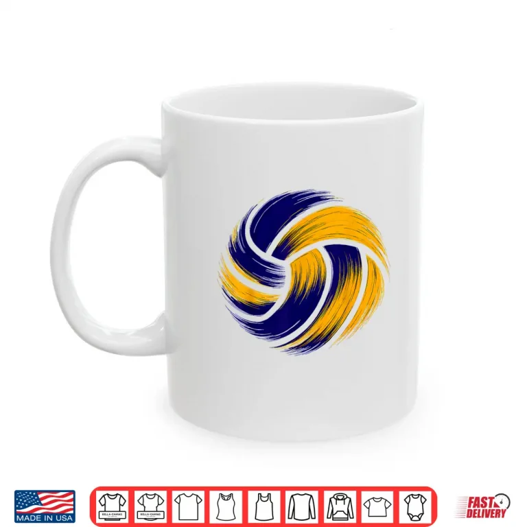 Mug Blue Golden Yellow Volleyball Team Players Coaches And Fans Shirt