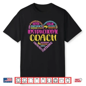 Instructional Coach Rainbow Heart Instructional Coach Gifts Shirt