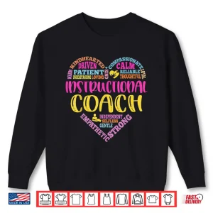Sweatshirt Instructional Coach Rainbow Heart Instructional Coach Gifts Shirt