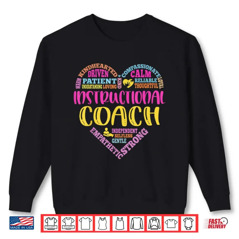 Sweatshirt Instructional Coach Rainbow Heart Instructional Coach Gifts Shirt