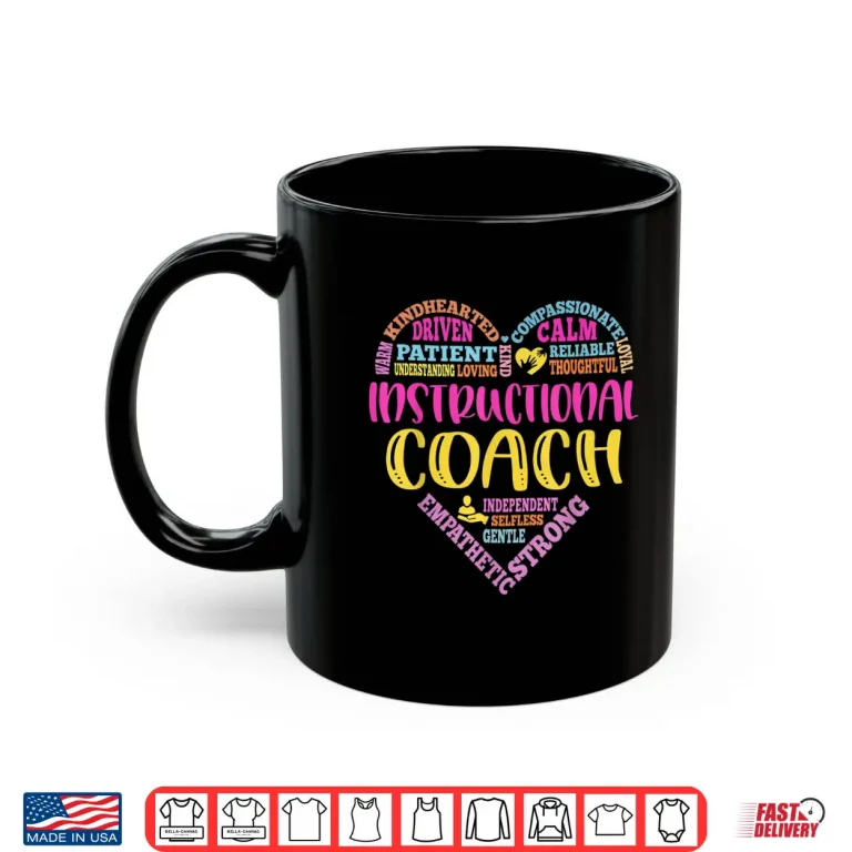 Mug Instructional Coach Rainbow Heart Instructional Coach Gifts Shirt