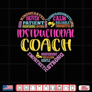 Design Instructional Coach Rainbow Heart Instructional Coach Gifts Shirt