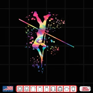 Design Pole Vaulter Colorsplash Pole Jump Athlete Kids Pole Vault Shirt