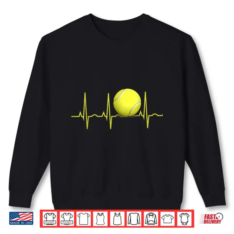Sweatshirt Tennis Heartbeat Shirt Tennis Shirt For Players Coaches Shirt