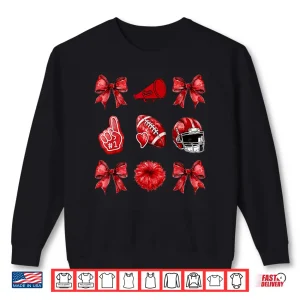 Sweatshirt Cute Coquette Bow Game Day American Football Player Coaches Shirt