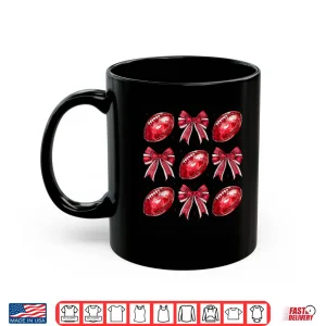 Mug Cute Coquette Bow Game Day American Football Players Coaches Shirt