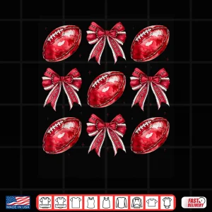 Design Cute Coquette Bow Game Day American Football Players Coaches Shirt