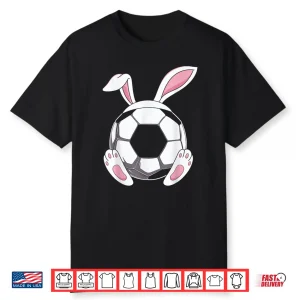 Funny Boys Teens Men Happy Easter Soccer Bunny Coach Shirt