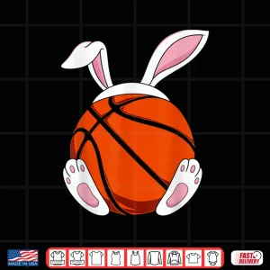 Design Funny Boys Teens Men Happy Easter Basketball Bunny Coach Shirt