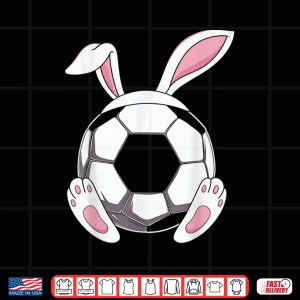 Design Funny Boys Teens Men Happy Easter Soccer Bunny Coach Shirt