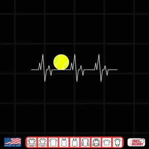 Design Funny Tennis Heartbeat For Players Coaches Men Women Shirt