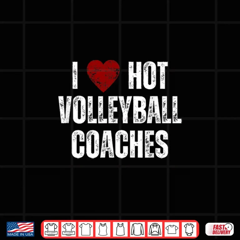 Design I Love Hot Volleyball Coaches Funny Red Heart Shirt
