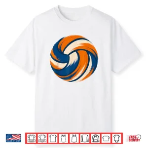 Blue And Orange Volleyball Team Players Coaches Practice Shirt