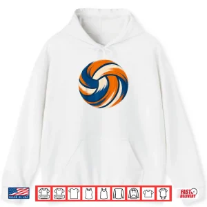 Hoodie Blue And Orange Volleyball Team Players Coaches Practice Shirt