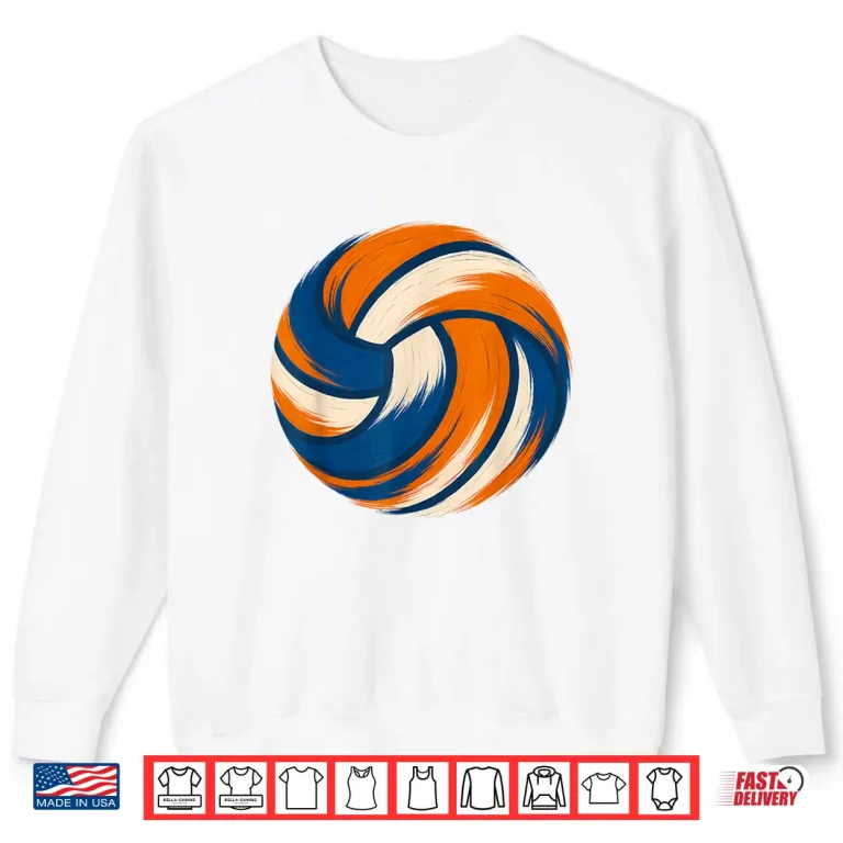 Sweatshirt Blue And Orange Volleyball Team Players Coaches Practice Shirt