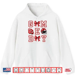 Hoodie Cool Coquette Bow Game Day American Football Players Coaches Shirt