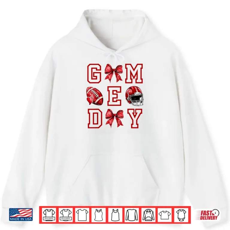 Hoodie Cool Coquette Bow Game Day American Football Players Coaches Shirt