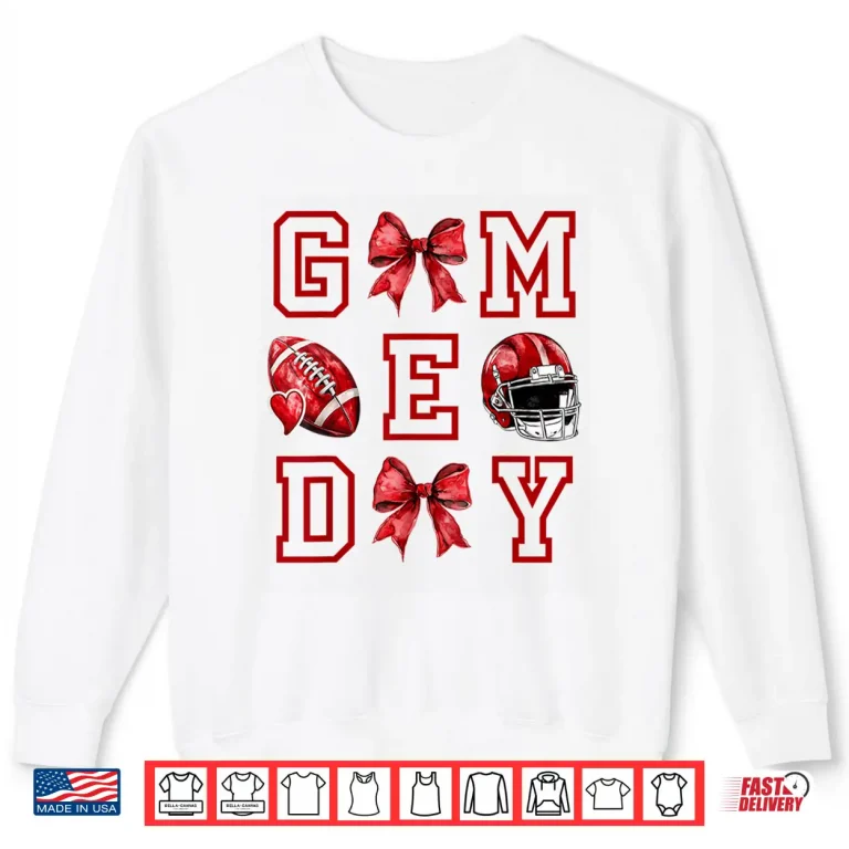 Sweatshirt Cool Coquette Bow Game Day American Football Players Coaches Shirt