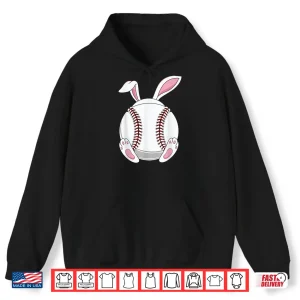 Hoodie Funny Boys Teens Men Happy Easter Baseball Bunny Coach Shirt