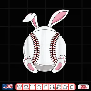 Design Funny Boys Teens Men Happy Easter Baseball Bunny Coach Shirt