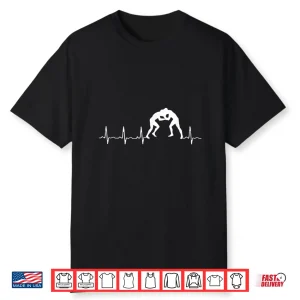 Wrestling Apparel Heartbeat Shirt For Moms Coaches