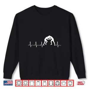 Sweatshirt Wrestling Apparel Heartbeat Shirt For Moms Coaches