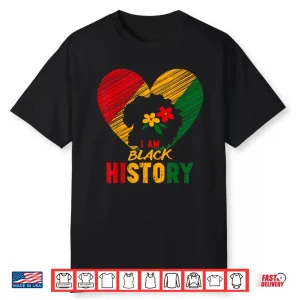 Black History Month African Pride Heart Love Melanin Women Shirt