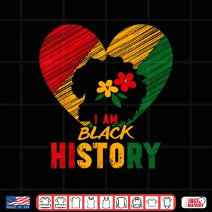 Design Black History Month African Pride Heart Love Melanin Women Shirt