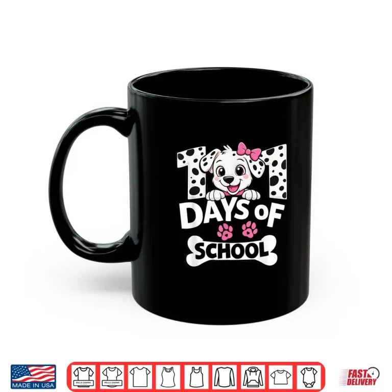 Mug Funny 101 Days Of School Dog For Girls Kids 100 Day Smarter Shirt