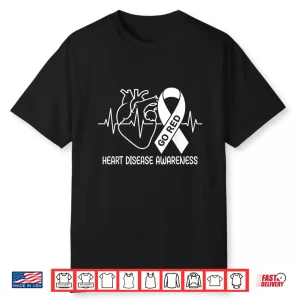Go Red Heart Disease Awareness February Red Ribbon Month Shirt