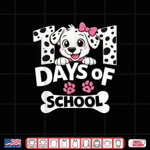 Design Funny 101 Days Of School Dog For Girls Kids 100 Day Smarter Shirt