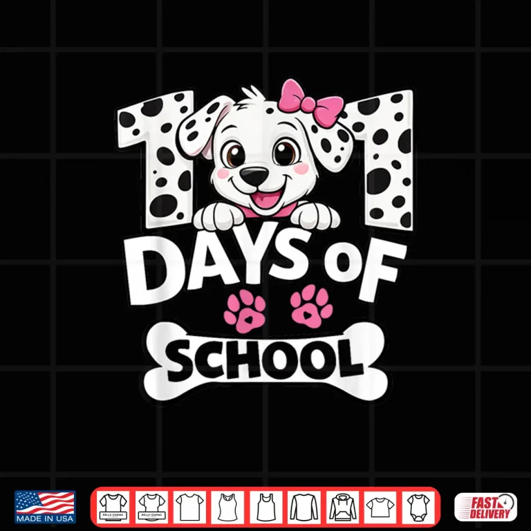 Design Funny 101 Days Of School Dog For Girls Kids 100 Day Smarter Shirt