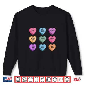 Sweatshirt Gym Workout Candy Heart Valentines Day Fitness Weightlifting Shirt