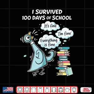Design I Survived 100 Days Of School Student Teacher 100Th Day Shirt