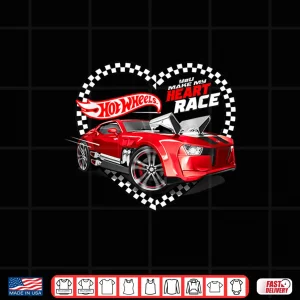 Design Hot Wheels ValentineS Day You Make My Heart Race Flag Shirt