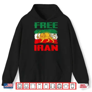 Hoodie Iran Flag Lion Sun Persian Pride Iranian Shirt