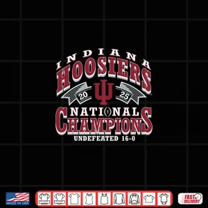 Design Indiana Hoosiers National Champs 2025 Football Cfp Black Shirt
