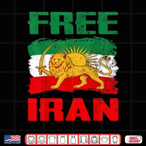 Design Iran Flag Lion Sun Persian Pride Iranian Shirt