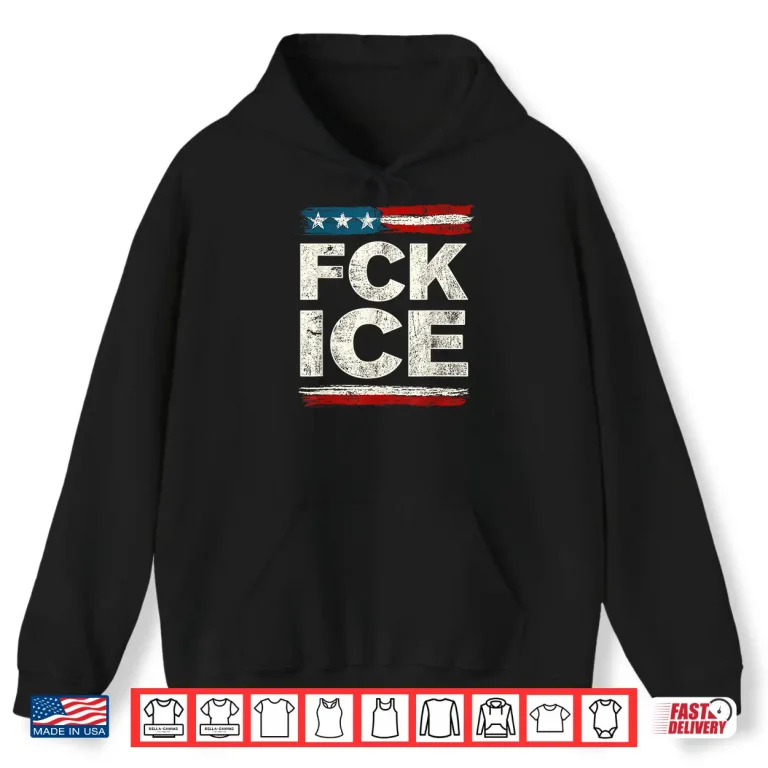 Hoodie Retro Vintage F Ice Us Flag Distressed Men Women Shirt