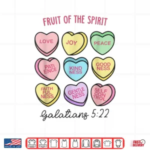 Design Fruit Of The Spirit Christian Hearts Valentines Day Women Shirt